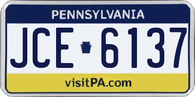 PA license plate JCE6137