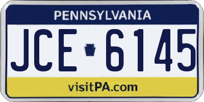 PA license plate JCE6145