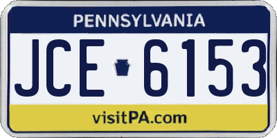 PA license plate JCE6153
