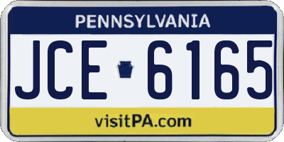 PA license plate JCE6165