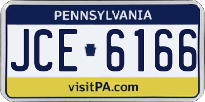 PA license plate JCE6166