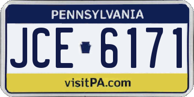 PA license plate JCE6171