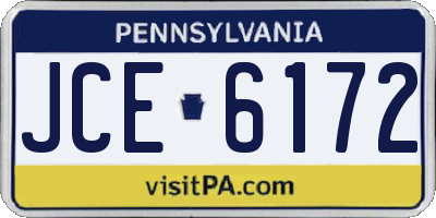 PA license plate JCE6172