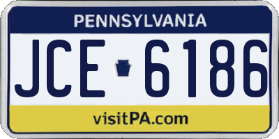 PA license plate JCE6186