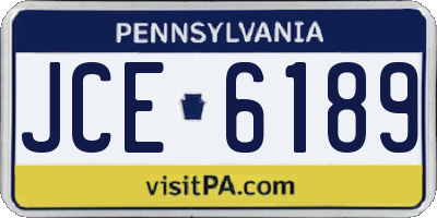 PA license plate JCE6189