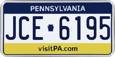 PA license plate JCE6195