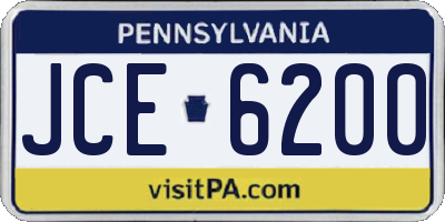PA license plate JCE6200