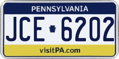 PA license plate JCE6202