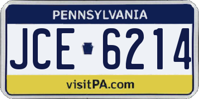 PA license plate JCE6214