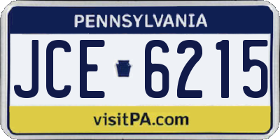 PA license plate JCE6215
