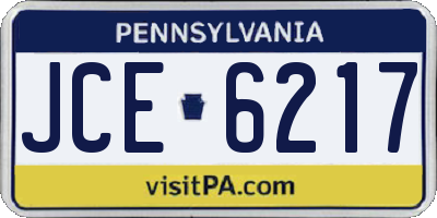PA license plate JCE6217