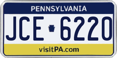 PA license plate JCE6220