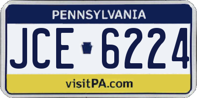 PA license plate JCE6224
