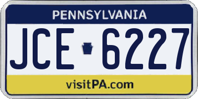 PA license plate JCE6227