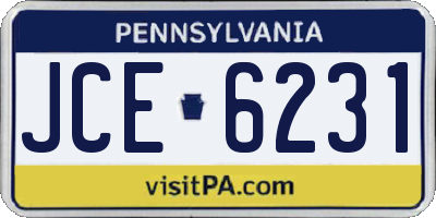 PA license plate JCE6231