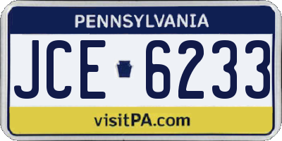 PA license plate JCE6233