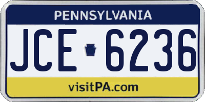 PA license plate JCE6236