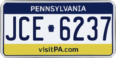 PA license plate JCE6237