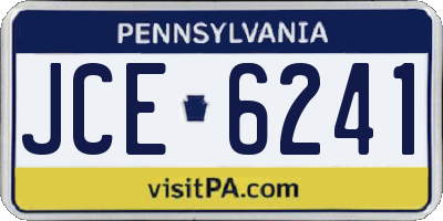PA license plate JCE6241