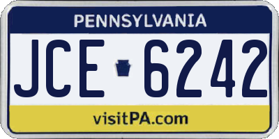 PA license plate JCE6242