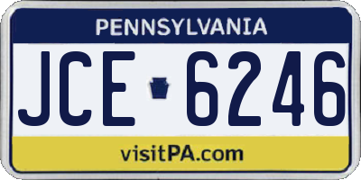 PA license plate JCE6246