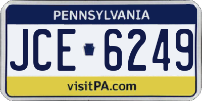 PA license plate JCE6249