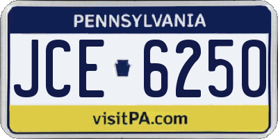 PA license plate JCE6250