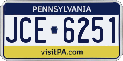 PA license plate JCE6251