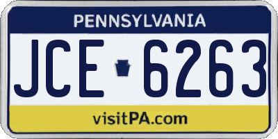 PA license plate JCE6263