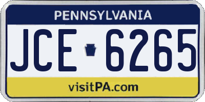 PA license plate JCE6265