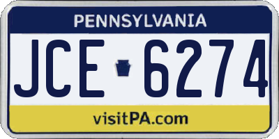 PA license plate JCE6274