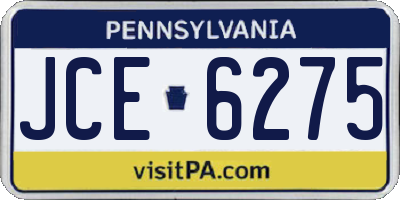 PA license plate JCE6275