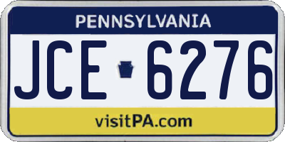 PA license plate JCE6276