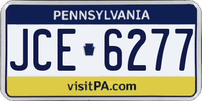 PA license plate JCE6277