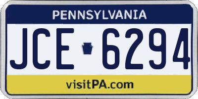 PA license plate JCE6294