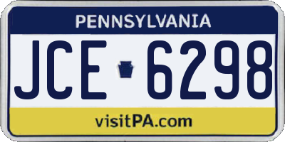 PA license plate JCE6298