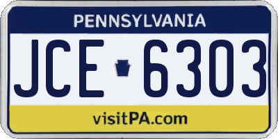 PA license plate JCE6303