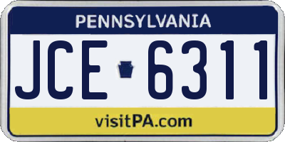 PA license plate JCE6311