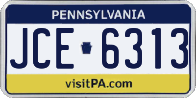 PA license plate JCE6313