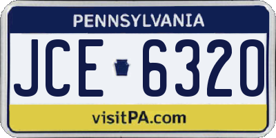 PA license plate JCE6320