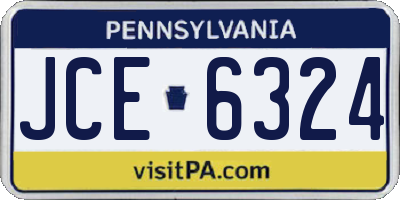 PA license plate JCE6324