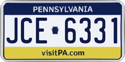 PA license plate JCE6331