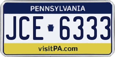 PA license plate JCE6333