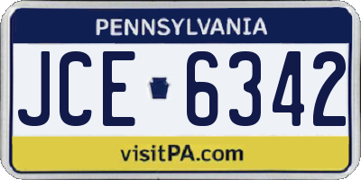 PA license plate JCE6342