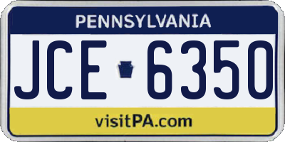 PA license plate JCE6350