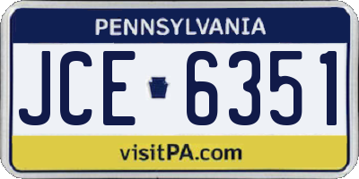 PA license plate JCE6351