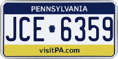 PA license plate JCE6359