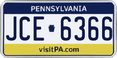 PA license plate JCE6366