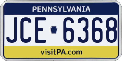 PA license plate JCE6368