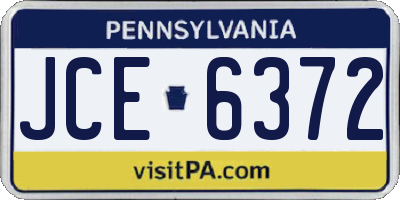 PA license plate JCE6372
